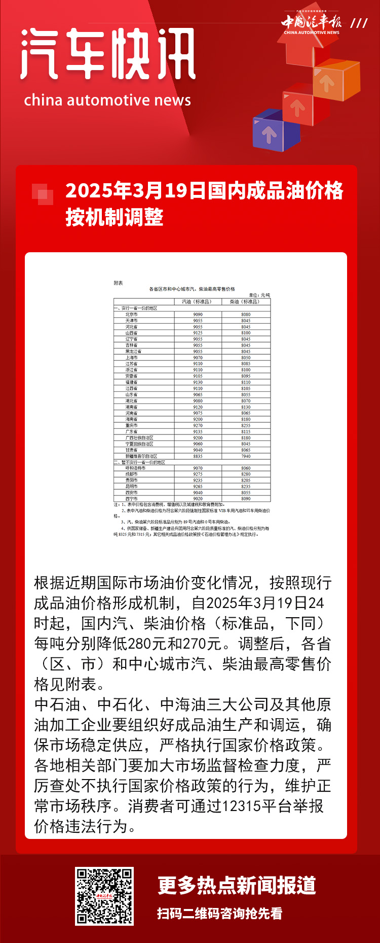 2026年2月24日国内成品油价格按机制调整